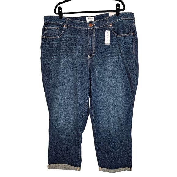 Lane Bryant 22 Mid Rise Boyfreind Jeans Medium Wash Denim Stretch Straight Leg - Picture 1 of 6